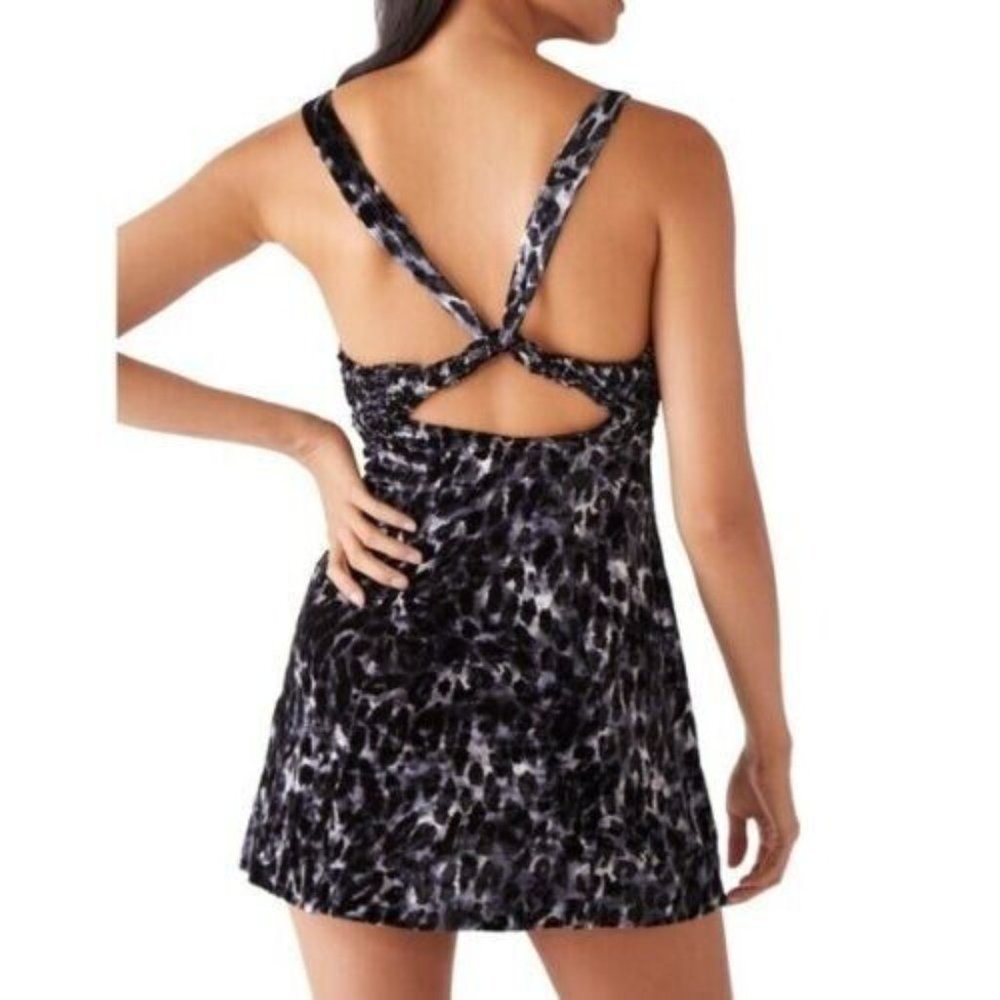 Intimately Free People Women's Virgo Moon Velvet Mini Dress Black-Grey sz M NWT